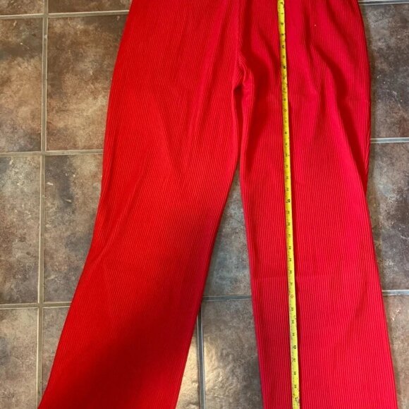 Novamen Mens Red Fashion Shadow Stripe Show Up Pleated Loose Trouser Size 36 - Picture 5 of 6